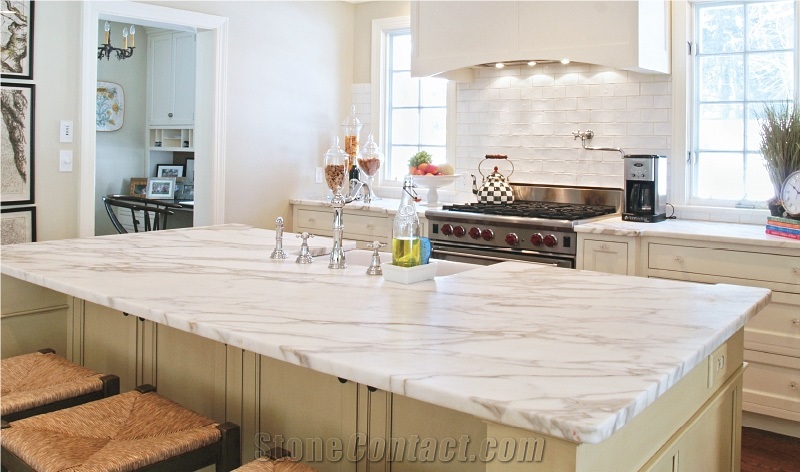 Calacatta Carrara Marble Kitchen Countertops from Canada - StoneContact.com