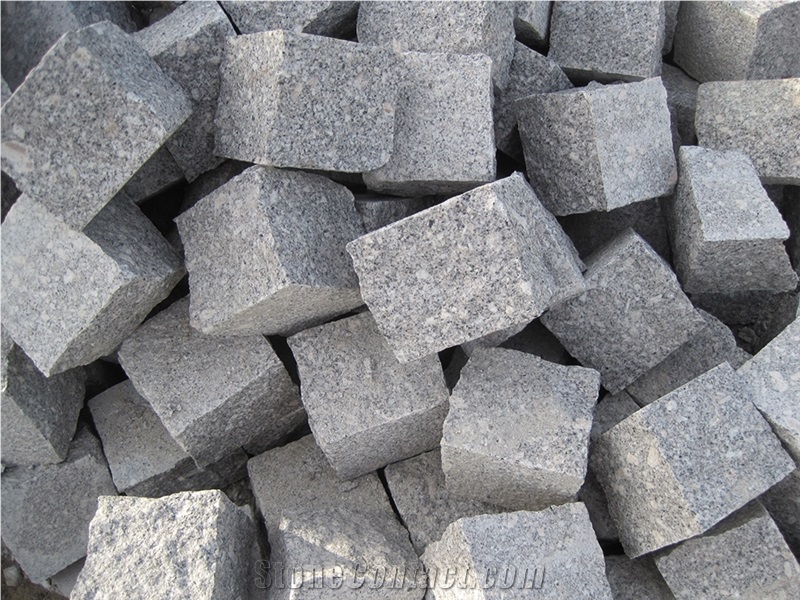 Cheap Price Grey Stone, G375 Granite, Rushan Grey Granite, Flamed Granite Paving Stone, Kerbstones, Curbstone, Paving Sets, China Natural Stone
