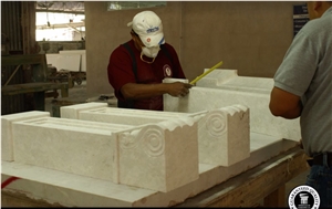 Dominican White Coral Stone Building Ornaments