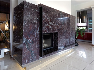 Rosso Levanto Marble Fireplace