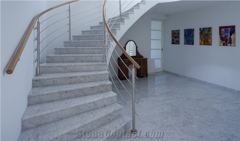 Bianco Carrara Marble Staircase