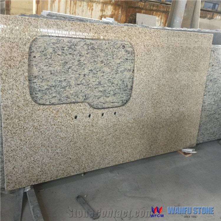 Rustic Granite Kitchen Countertop Yellow Granite Countertop From
