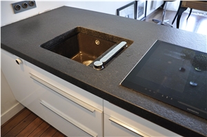 Absolute Black Granite Satin Finish Kitchen Countertop