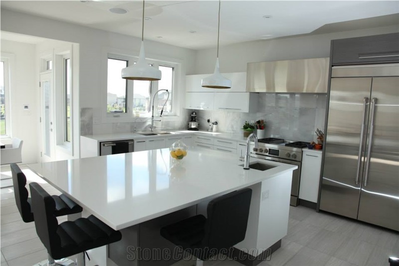 Pure White Solid Surface Kitchen Top