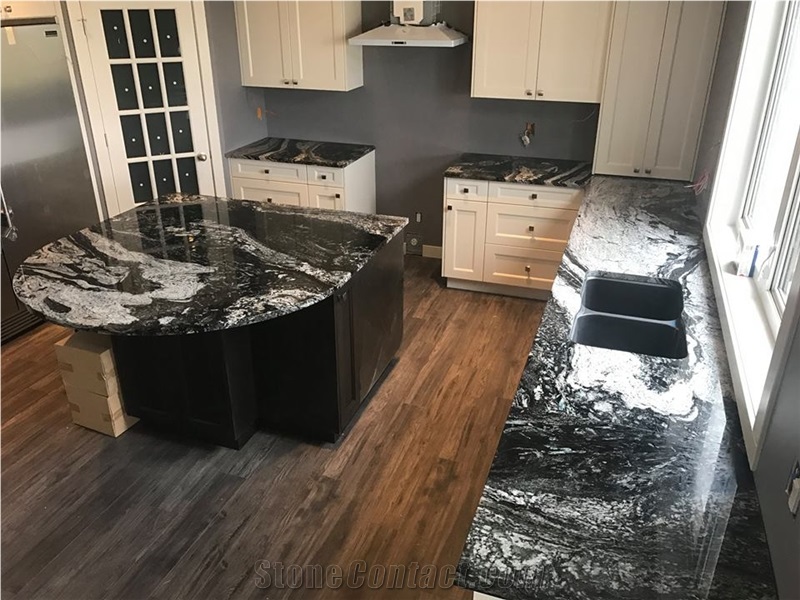 Ibere Mare White Granite Kitchen Countertop