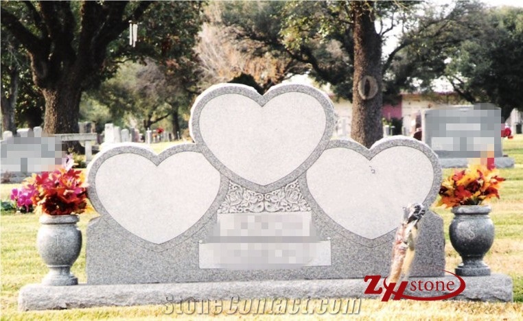 Good Quality Custom Weeping Angle Withe Heart Single Design Indian Red/ Imperial Red Granite Upright Headstone