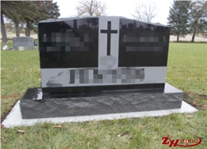 Marble Weeping Angle with Granite Base Tombstone Design/ Monument Design/ Single Monuments/ Single Monuments/ Upright Monuments/ Custom Monuments