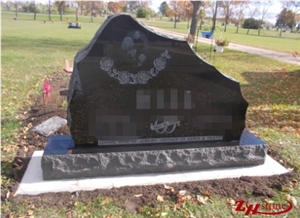 Marble Weeping Angle with Granite Base Tombstone Design/ Monument Design/ Single Monuments/ Single Monuments/ Upright Monuments/ Custom Monuments