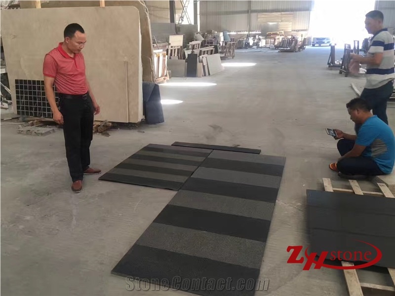 Own Factory Cheap Price Leathered Finish Black Galaxy/ Spark Balck/ Star Black Granite Tiles