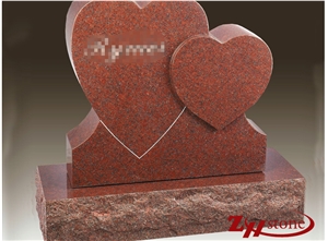 Own Factory Polished Double Heart Design Double Custom Monuments