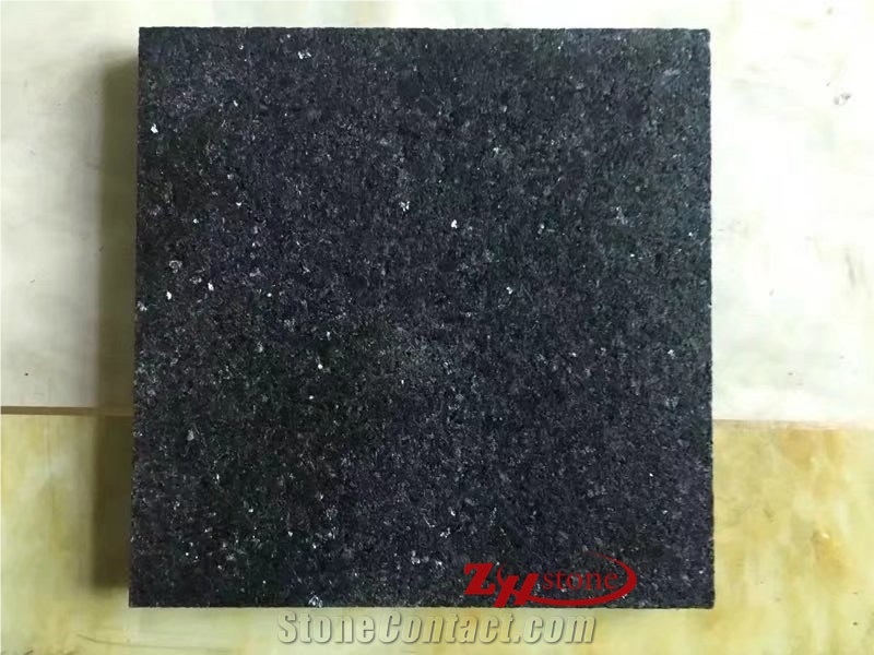 Own Quarry Waterjet Surface Platinum Black Granite Tile