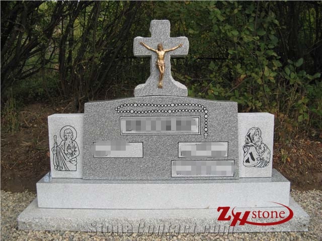 Western Style Good Quality Polished Typical Wing with Middle Vase Shanxi Black/ Absolute Black/ Jet Black/ G603 Granite Double Upright Monuments