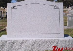 Western Style Traditional Serp Top G603/ Light Gray Granite Single Upright Headstone