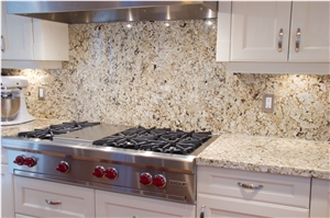 Bianco Toscana Granite, 1/8″ Top and Bottom Radius Edge Kitchen Countertop