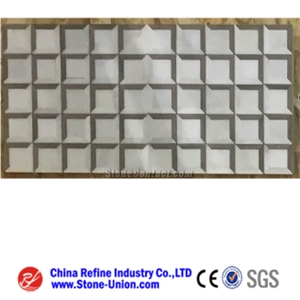 3d Marble Tiles, Wall Panels White Marble Stone, Square Tiles, Cheap Tiles for Wall Cladding