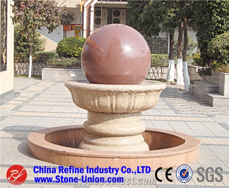 Beige Granite Ball Fountains, Floating Ball Fountains, Rolling Sphere Fountains