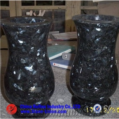 Blue Pearl Granite Monumental Vases