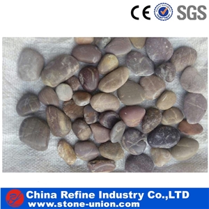 Brown River Pebble Rock for Garden Paving,Black Polished Different Sizes Polished Pebble River Stone for Decoration in Landscaping ,River Stone