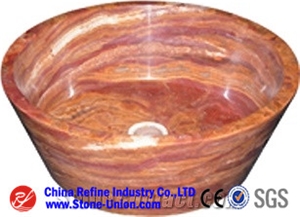China Red Marble Wash Basin, Red Marble Sinks & Basins,Bathroom Sinks,Wash Bowls,Wash Basins,Round Sinks, Round Basins