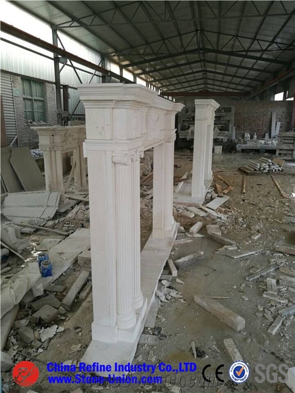 China White Marble Fireplace,Inner Decoration,Hand Carve Fireplace, Fireplace Hearth,Fireplace Mantel