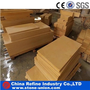 China Yellow Sandstone Floor Tile and Stone Skirting，Sandstone Paverment ,Sichuan Sandstone