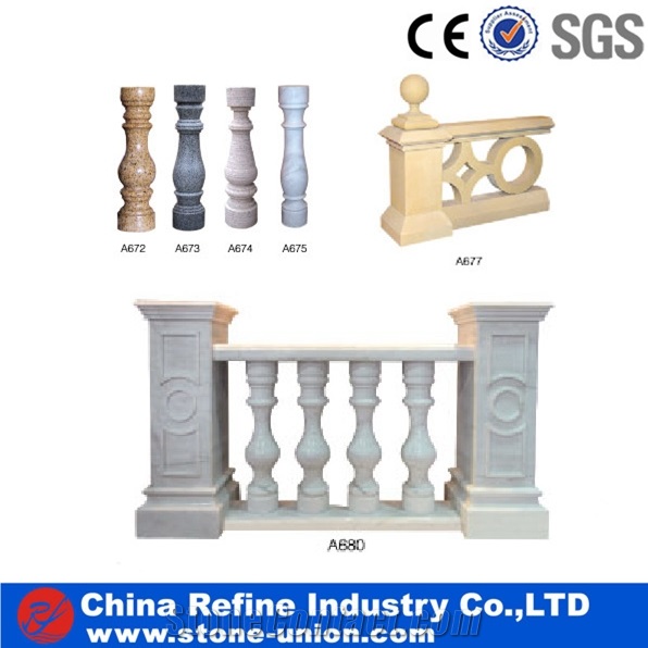 Chinese Cheap Granite Stone Balustrade & Railings,Modern Design Granite Stone Railing for Interior & Exterior Decoration