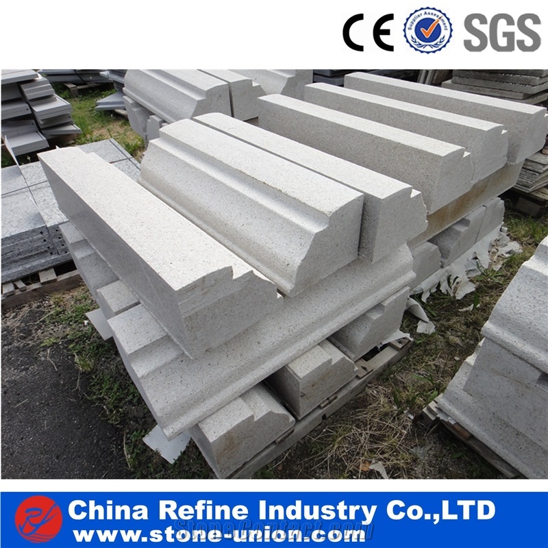 Chinese Grey Granite Natural Stone Palisade, Granite Pillars, Grey Stone Customized Garden Wall,Flamed and Brushed Surface Pillars Palisades