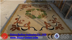 Flower Waterjet Marble Tiles Design Floor Carpet Medallions Pattern,Flower Waterjet Marble Pattern