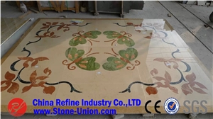Flower Waterjet Marble Tiles Design Floor Carpet Medallions Pattern,Flower Waterjet Marble Pattern