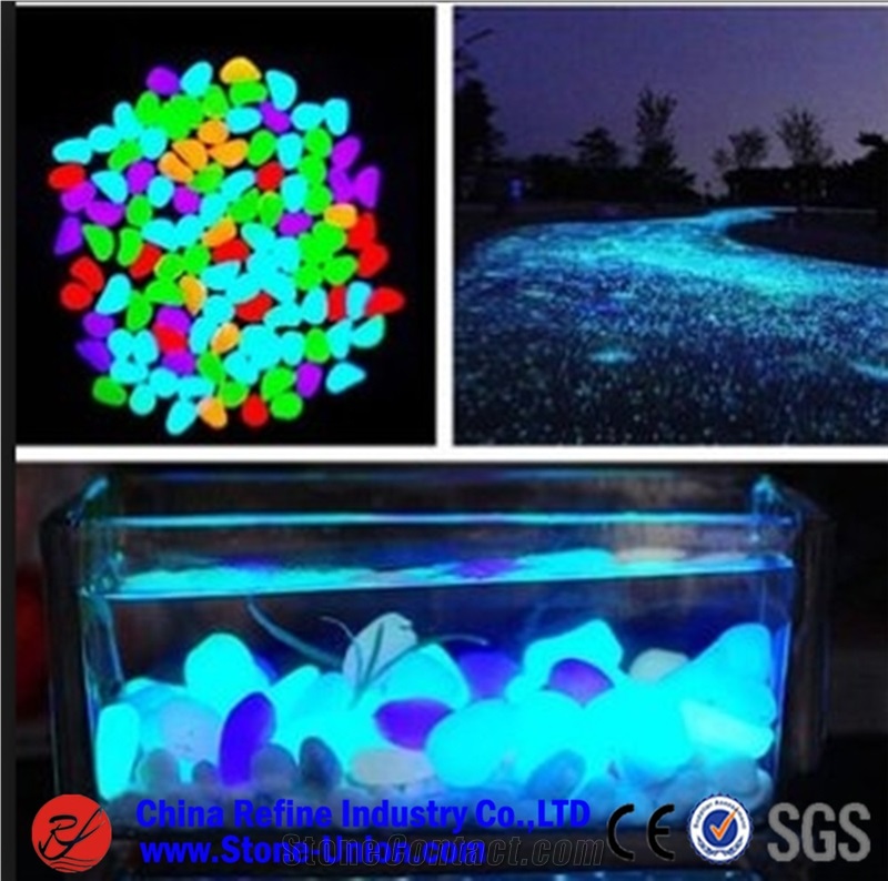 Glow in the Dark Pebbles, Glowing Multicolor Pebbles, Glow Gravel Stone in Night Pebble Stone Chips