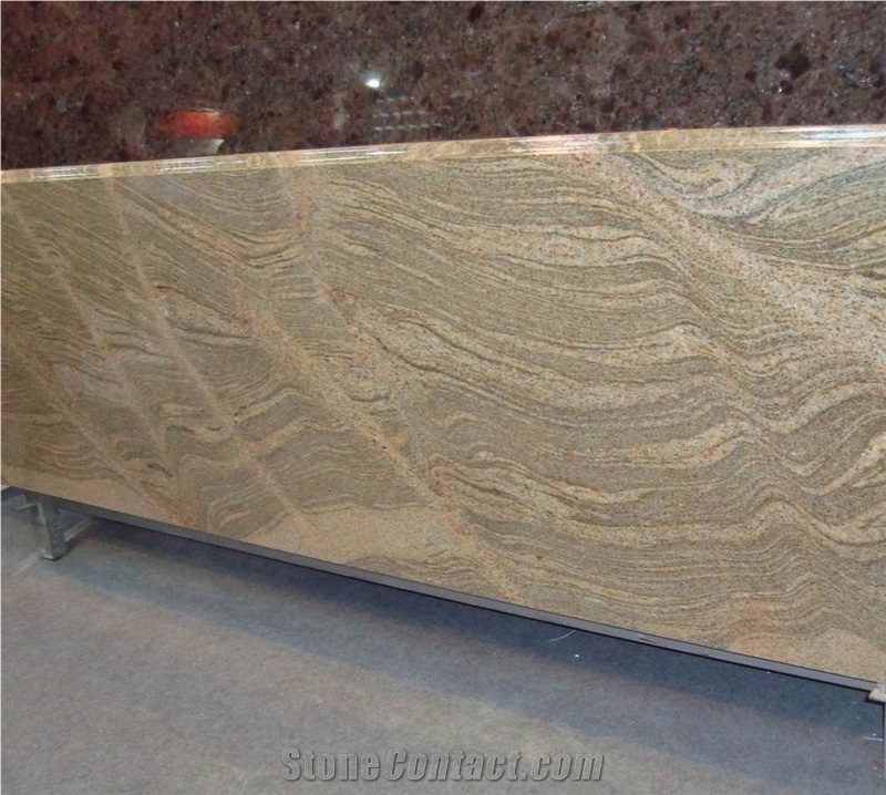 Juparana Colombo Gold Granite Slab,Colombo Gold Granite Tile&Slab for Countertops, Exterior - Interior Wall and Floor Applications, Wall Cladding