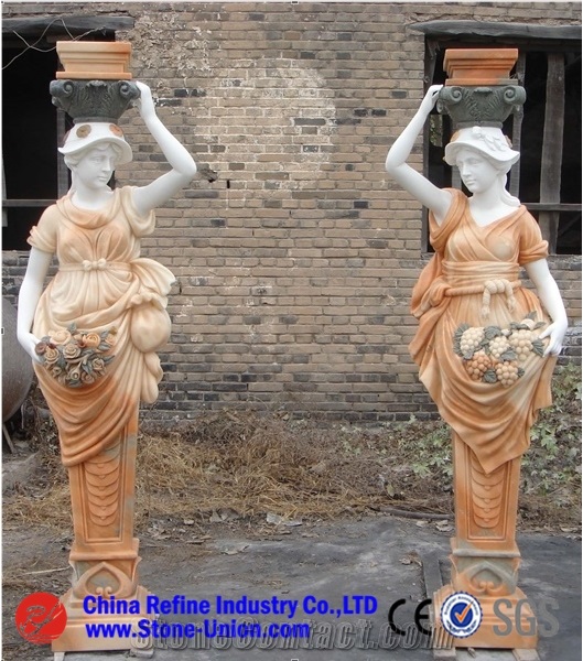 Light Lady Statues , Professional Western Marble Statue Exporter , Top Quality Handcraft Marble Human Sculpture & Carvings
