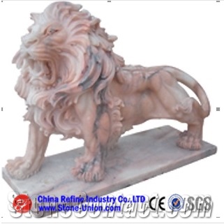 Marble Animal Statue Of Lion,Animal Sculptures,Garden Sculptures,Statues,Handcarved Sculptures,Landscape Sculptures,Sculpture Ideas