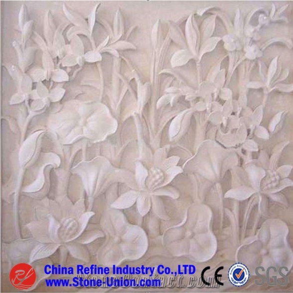 Marble Wall Relief Carving Lotus Ornament,Relieve,Wall Reliefs,Relievos,Relief Design,Relief Carving,Engraving Ideas