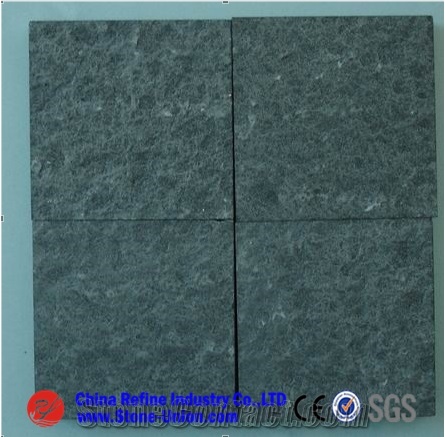Mongolia Black Granite Tiles and Slab , Flamed Granite Stone Paving Floor Tiles Surface for Sale