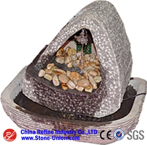 Multicolor Granite Sculptured Fountains Handcarved Exterior Fountains Outdoor Decoration Landscaping Furnitures