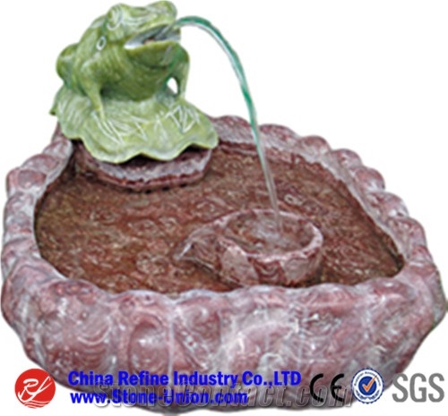 Natural Carved Fountain,Lilac Granite Fountain for Outdoor Decoration,Red Granite Fountains