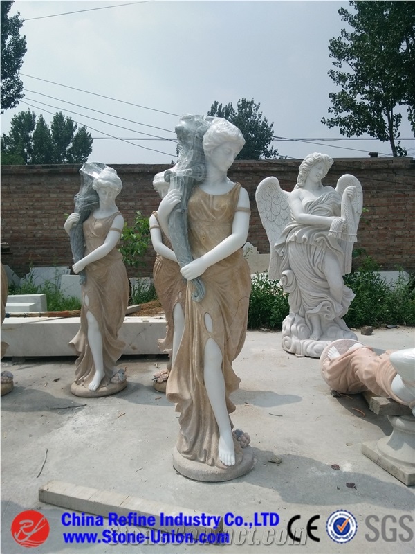Natural Stone Carving Religion Garden Statue Sculpture, Angel Sculptures, Angela Statue