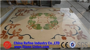 Natural Stone Customized Waterjet Medallion Modern Style and Hot Sale Inlay Floor Design,Luxury Hotel Floor and Wall Use Marble Inlay Wall Tiles