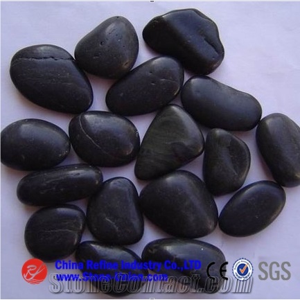 Polished Black Pebble and Pebble Stone, River Stone, Natural Pebbles,River Stone,Flat River Pebbles,Pebble Walkway
