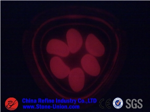 Red Glow Stone for Path Decoration,Glow in the Dark Landscape, Glow Stone, Luminous Pebble