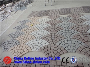 Red Granite Honed Paving Stone Mesh Shape Patio Walkway Driving Terrace Pavers/Floor Paving