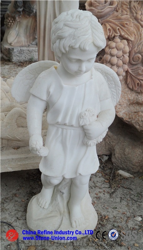 Sculpture Marble Stone Carving,Handcarved Marble Children Playing Statues,White Marble Sculpture/Carving, Statue, Figure