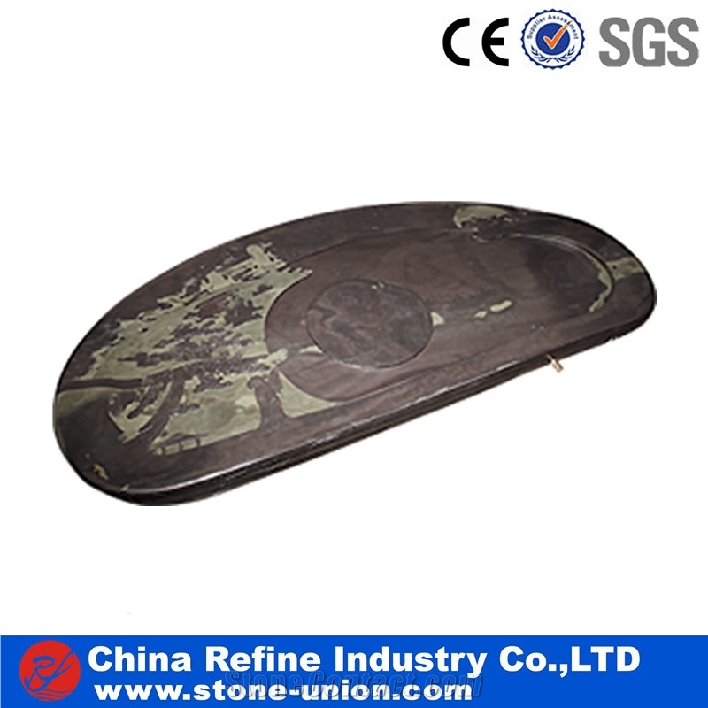 Slate Classical Tea Plates,Chinese Eastern Trays and Plates,Dishes,Pestles,Slate Boards for Tea