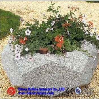 Stone Hexagonal Planter Grey Granite Carving Flower Stand Granite Planter Boxes Grey Exterior Garden Flower Pots Landscaping Planters From China Stonecontact Com