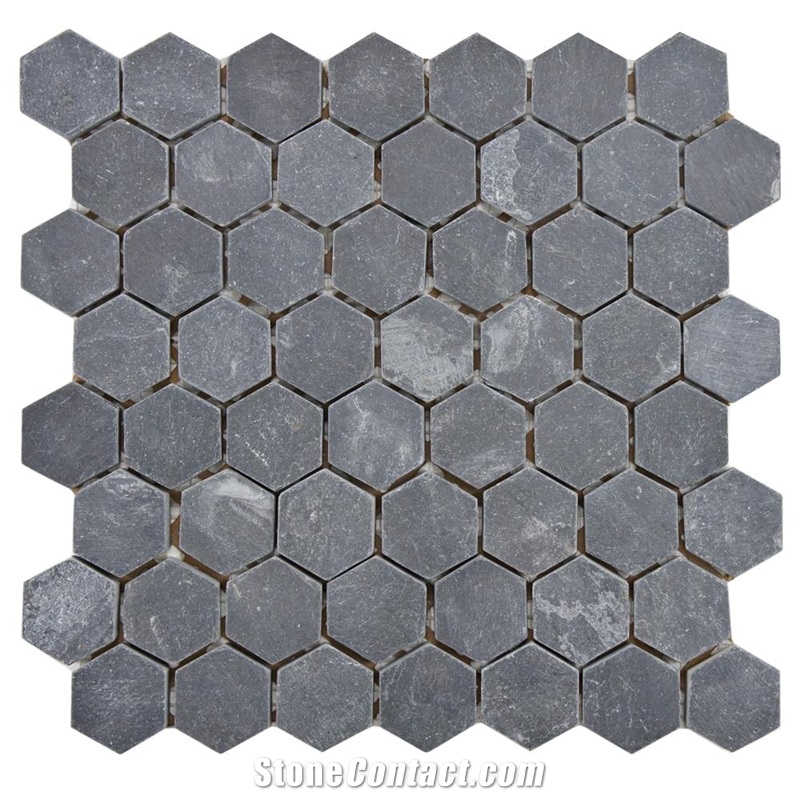 Strip Basalt Mosaic,Grey Basalt Mosaic,Stone Mosaic Tile,Grey Stone on Net 2.4x2.4cm,Basalto,Andesite,Walling Natural Honed Mosaic