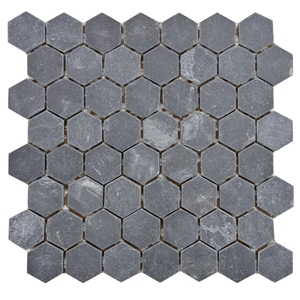 Strip Basalt Mosaic,Grey Basalt Mosaic,Stone Mosaic Tile,Grey Stone on Net 2.4x2.4cm,Basalto,Andesite,Walling Natural Honed Mosaic
