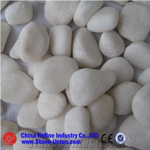 White Landscaping Pebbles, White Polished Modern Driveway Paving Stone, Walkway Cobbles