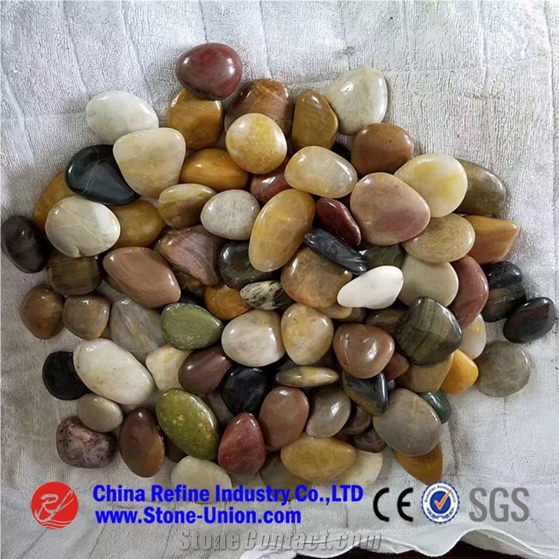 Yellow Pebble Stone,River Stone,Polished Mixed Colors Pebbles,Yellow Color Pebble