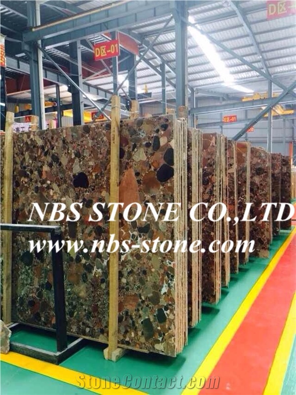 China Riverstone Rain Pebble Granite Polished Tiles Slabs Cut To